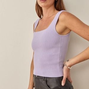 NWT Reformation Julia Ribbed Sweater Tank Lavender